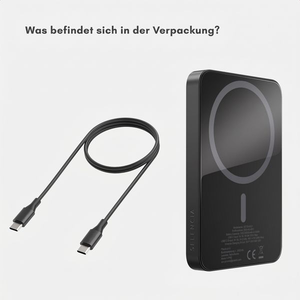 Selencia Vivid Powerbank 5.000 mAh - MagSafe und Qi - Black / Check This Burgundy