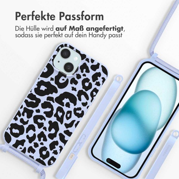 imoshion SilikonHülle design mit Band Apple iPhone 15 - Animal Lila