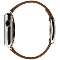 Apple Leather Band Modern Buckle für die Apple Watch Series 1 bis 9 / SE (38/40/41 mm) | Series 10 (42 mm) - Größe S - Braun