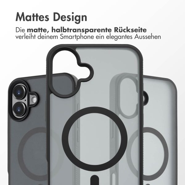 Accezz Rugged Frosted Back Cover mit MagSafe Apple iPhone 16 Plus - Schwarz