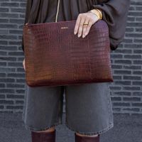 Selencia Croco Laptop Hülle 14 Zoll - Laptop Sleeve - Burgundy