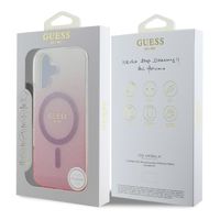 Guess MagSafe IML Glitter Gradient Case Apple iPhone 16 - Pink