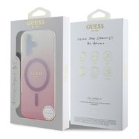 Guess MagSafe IML Glitter Gradient Case für das iPhone 16 - Pink