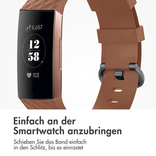 imoshion Silikonband für das  Fitbit Charge 3 / 4 - Braun