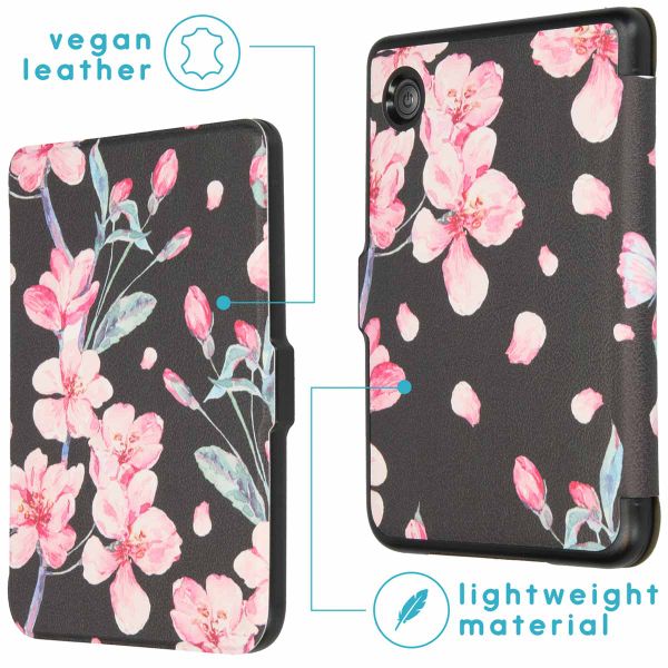 imoshion Design Slim Hard Case Sleepcover für das Kobo Clara 2E / Tolino Shine 4 - Blossom