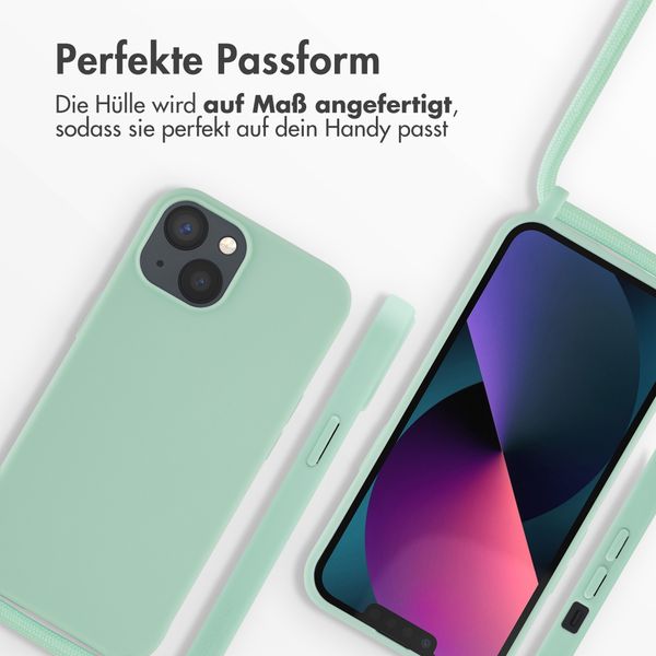 imoshion Silikonhülle mit Band für das iPhone 13 - Mintgrün