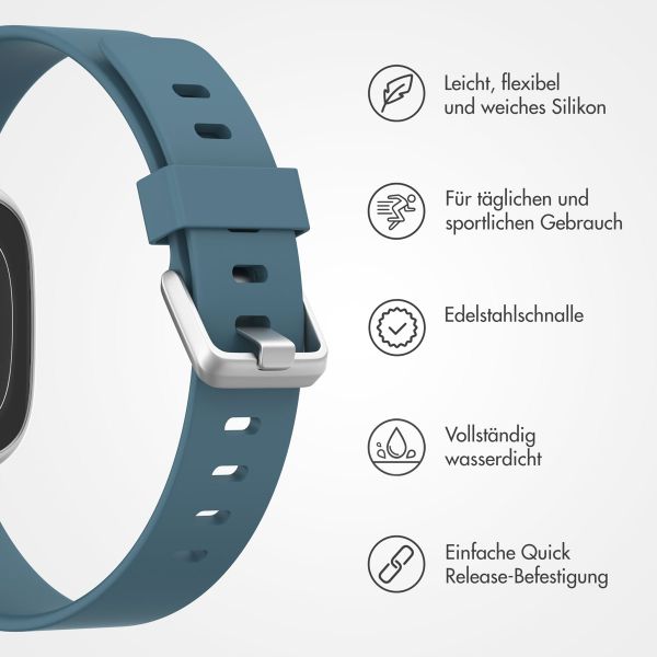 imoshion Silikonband für das  Fitbit Versa / Versa 2 / Versa Lite - Größe S - Blauw & Grijs / Blue & Grey