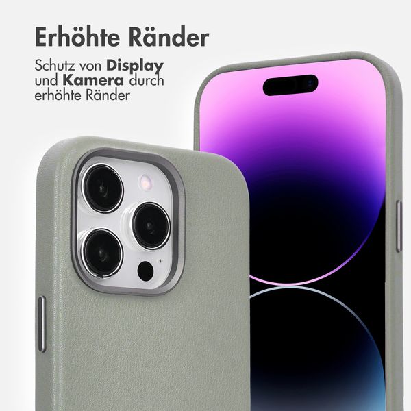 Accezz MagSafe Leather Backcover Apple iPhone 14 Pro - Light Grey