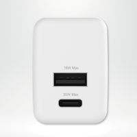 imoshion Wandladegerät - Ladegerät - USB-C + USB-A - Power Delivery und Quick Charge - 35W - Weiß