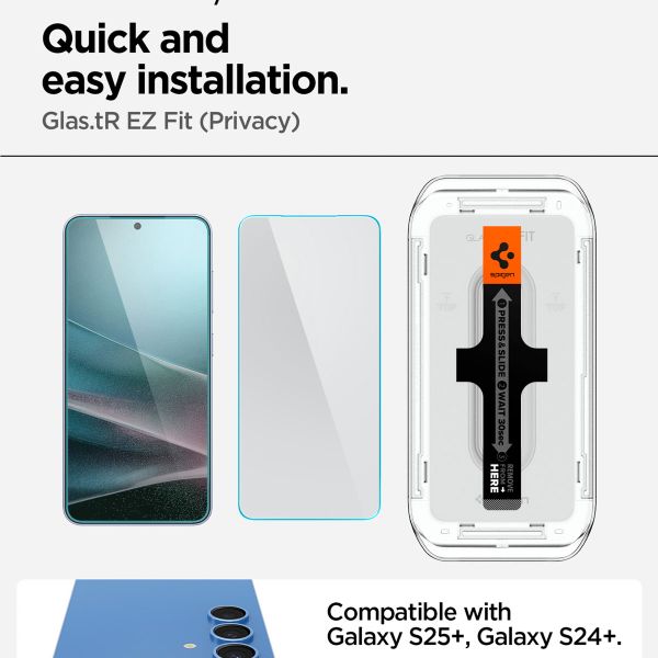 Spigen GLAStR Privacy EZ Fit Displayschutzfolie + Applicator Samsung Galaxy S24 Plus / S25 Plus