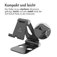 imoshion Aluminium-Handyhalter Schreibtisch - Verstellbar - Universal - Schwarz