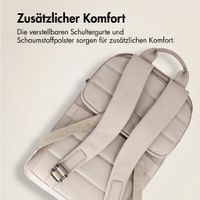 Accezz Leather Laptop Rucksack 16 Zoll - Beige