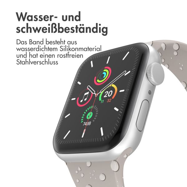 imoshion Silikon-Armband⁺ für  Apple Watch Series 1 t/m 9 / SE (38/40/41 mm) | Series 10 / 11 (42 mm) - Größe S/M - Stone