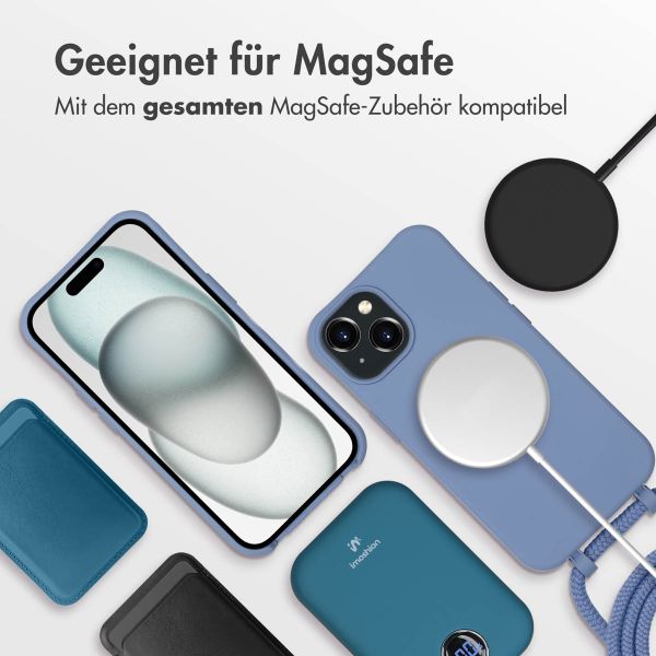 imoshion Color Backcover mit abnehmbarem Handykette und MagSafe Apple iPhone 15 - Ash Blue