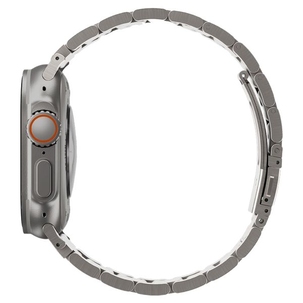 Uniq Osta Stahlarmband mit Selbstjustierenden Gliedern für das  Apple Watch Series 1 t/m 11 / SE / Ultra (44/45/46/49 mm) - Titanium (Silver)