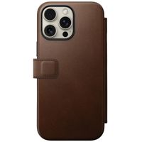 Nomad Modern Leather Folio Klapphülle Apple iPhone 16 Pro Max - Braun