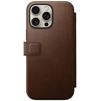 Nomad Modern Leather Folio Klapphülle für das iPhone 16 Pro Max - Brown