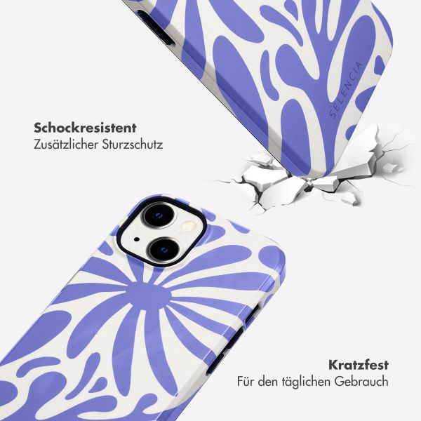 Selencia Vivid Back Cover Apple iPhone 14 - Modern Bloom Sapphire Blue