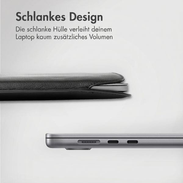Accezz Leather Laptop Hülle Apple MacBook 13 Zoll - Laptop Sleeve - Schwarz