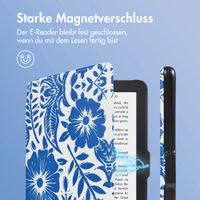 imoshion Design Slim Hard Case Klapphülle Kobo Clara 2E / Tolino Shine 4 - Flower Tile