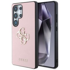 Guess 4G Metal Logo Saffiano Backcover Samsung Galaxy S25 Ultra - Rosa