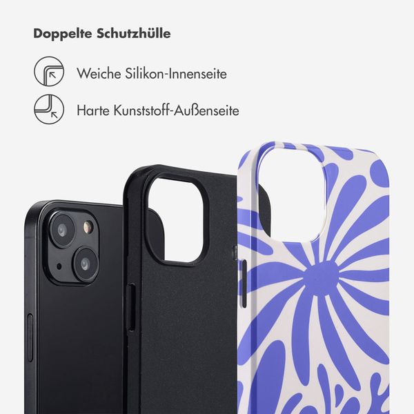 Selencia Vivid Back Cover Apple iPhone 13 - Modern Bloom Sapphire Blue