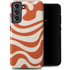 Selencia Vivid Tough Back Cover für das Samsung Galaxy S21 FE - Dream Swirl Orange