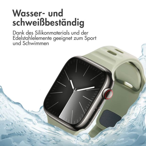 imoshion Active Sport Silikonarmband für das  Apple Watch Series 1 t/m 9 / SE (38/40/41 mm) | Series 10 / 11 (42 mm) - Pacific Green