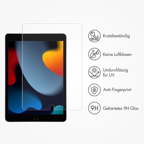 Accezz Schutzfolie aus gehärtetem Glas mit Applikator Apple iPad 9 (2021) 10.2 Zoll / iPad 8 (2020) 10.2 Zoll / iPad 7 (2019) 10.2 Zoll