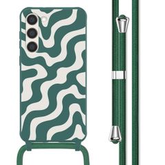 imoshion SilikonHülle design mit Band Samsung Galaxy S23 Plus - Petrol Green Groovy