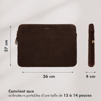 Selencia Teddy Laptop Hülle 13-14 Zoll - Laptop Sleeve - Choco Brown