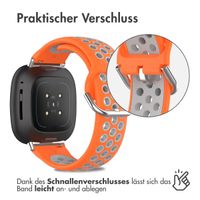 imoshion Silikonband Sport für das Fitbit Versa 4 / 3 / Sense (2) - Orange/Grau