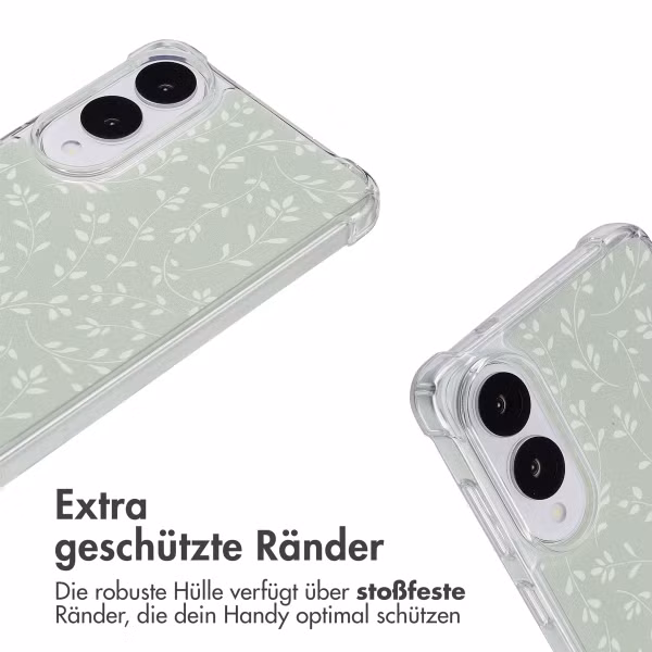 imoshion Design Hülle mit Band Samsung Galaxy S25 Edge - Smoke Green Flowers