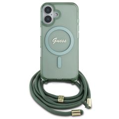 Guess MagSafe IML Back Cover mit crossbody cord Apple iPhone 16 - Grün