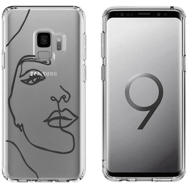 imoshion Design Hülle Galaxy S9 - Abstraktes Gesicht - Schwarz