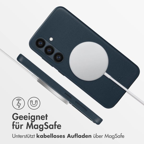 Accezz MagSafe Leather Backcover für das Samsung Galaxy S24 - Nightfall Blue