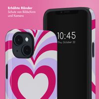 Selencia Vivid Tough Back Cover MagSafe für das iPhone 14 - Double Hearts Rubine Red Lilac