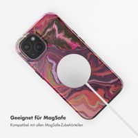 Selencia Vivid Tough Back Cover MagSafe für das iPhone 15 - Marble Purple