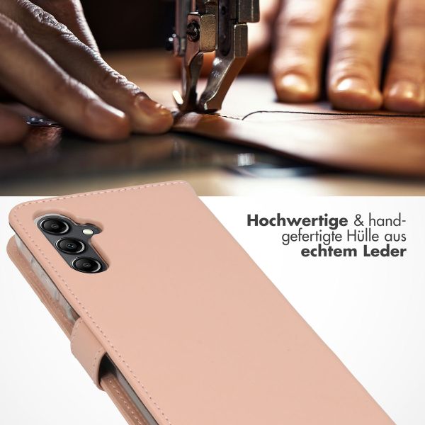 Selencia Echtleder Klapphülle für das Samsung Galaxy A14 (5G/4G) - Dusty Pink