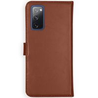Selencia Echtleder Klapphülle Samsung Galaxy S20 FE - Hellbraun