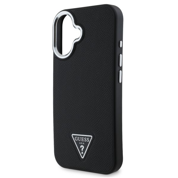 Guess Grained Triangle Case MagSafe Apple iPhone 16 - Schwarz