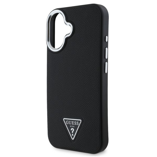 Guess Grained Triangle Case MagSafe für das iPhone 16 - Black