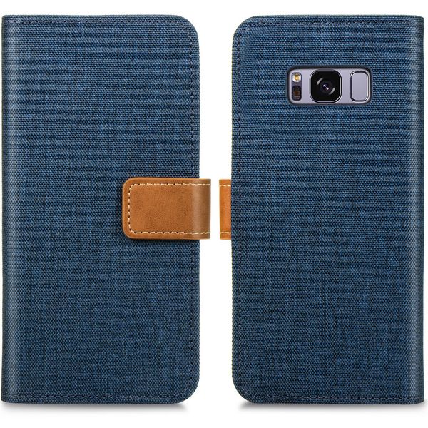 imoshion Luxuriöse Canvas-Klapphülle Samsung Galaxy S8 - Dunkelblau