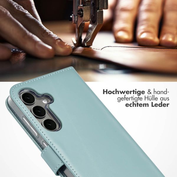 Selencia Echtleder Klapphülle Samsung Galaxy S25 Plus - Air Blue