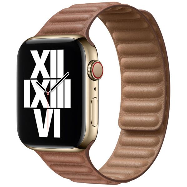 Apple Leather Link für die Apple Watch Series 1-9 / SE - 38/40/41 mm / Series 10 - 42 mm - Größe S/M - Saddle Brown