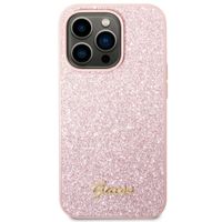 Guess Glitter Flakes Back Cover Apple iPhone 14 Pro - Rosa