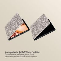 Selencia Sabi Klapphülle mit Leopardenmuster Apple iPad Air 11 Zoll (2025) M3 / (2024) M2 / Air 5 (2022) / Air 4 (2020) - Soft Ivory