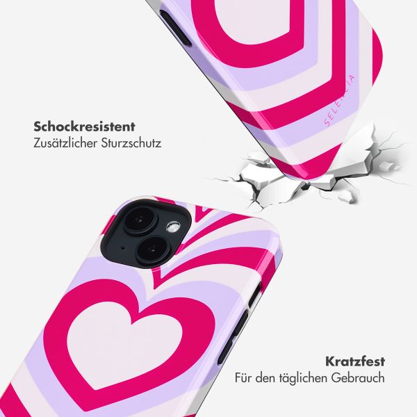 Selencia Vivid Rückabdeckung mit MagSafe Apple iPhone 14 - Double Hearts Rubine Red Lilac