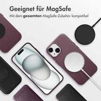 Accezz MagSafe Leather Backcover für das iPhone 15 - Heath Purple