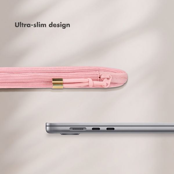 Selencia Cord Laptop Hülle 15-16 Zoll - Laptop Sleeve - Soft Blush